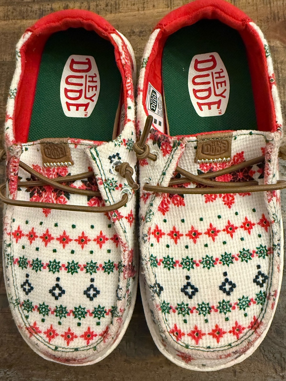Hey Dude “Limited Edition” Wendy Ugly Sweater Kids Slip-On Sneakers